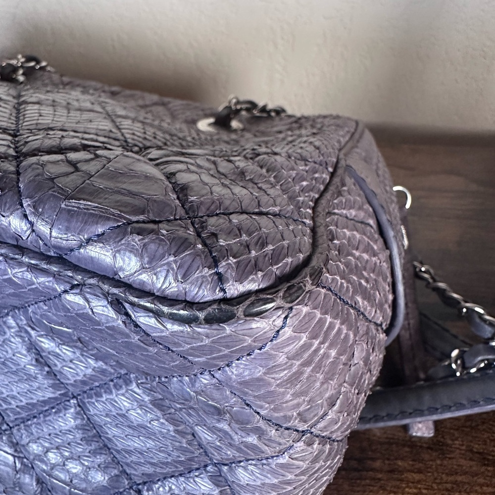 Authentic Python Chanel Metallic Large Shoulder Bag - Picture 12 of 16